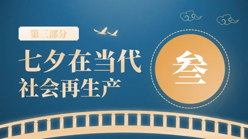 蓝橙色中国风星河为证鹊桥千年：七夕文化知识讲座PPT模板