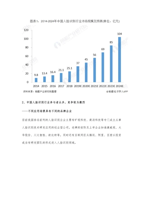 中国人脸识别行业市场分析市场竞争较为激烈-行业投融资热情较为高涨.docx