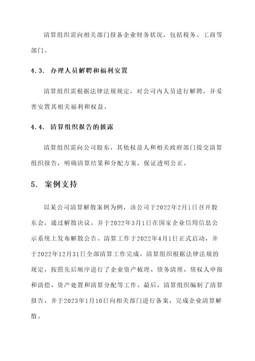 企业清算解散方案