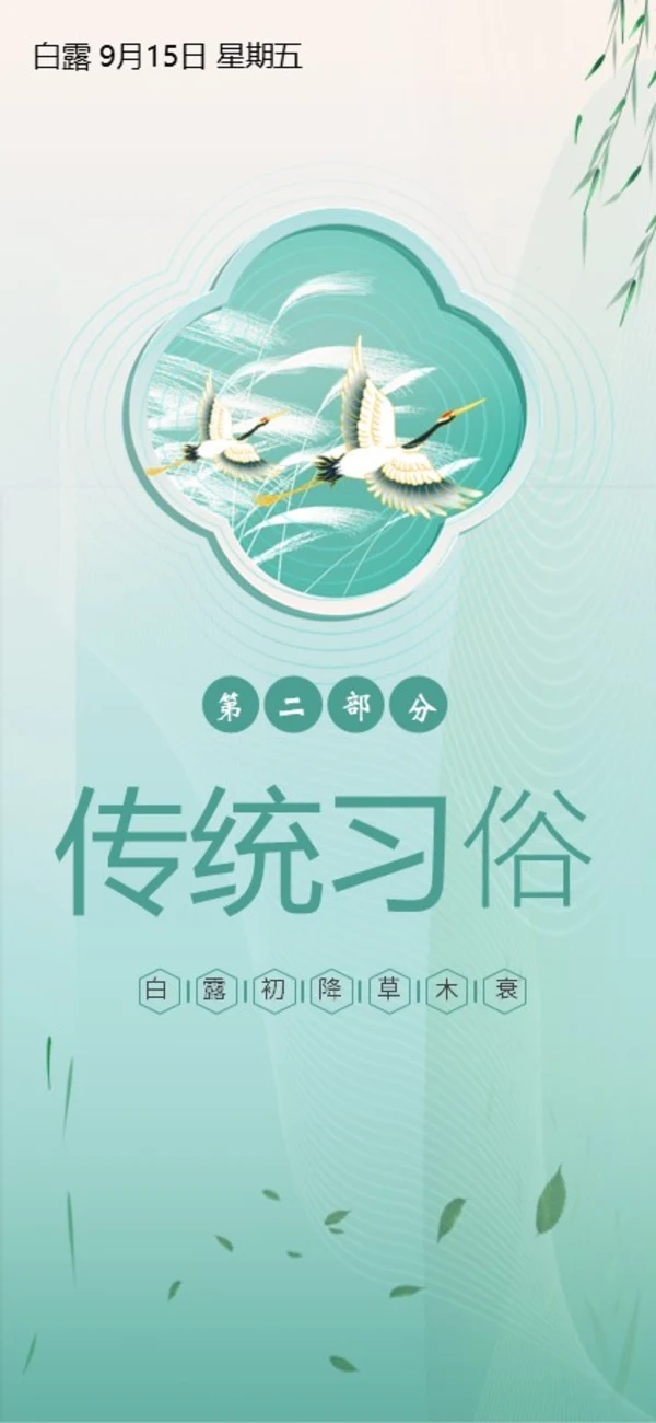 白露节气二十四节气知识手机竖版PPT课件