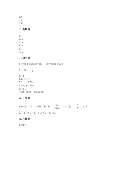 小学数学试卷六年级下册期末测试卷及完整答案1套.docx
