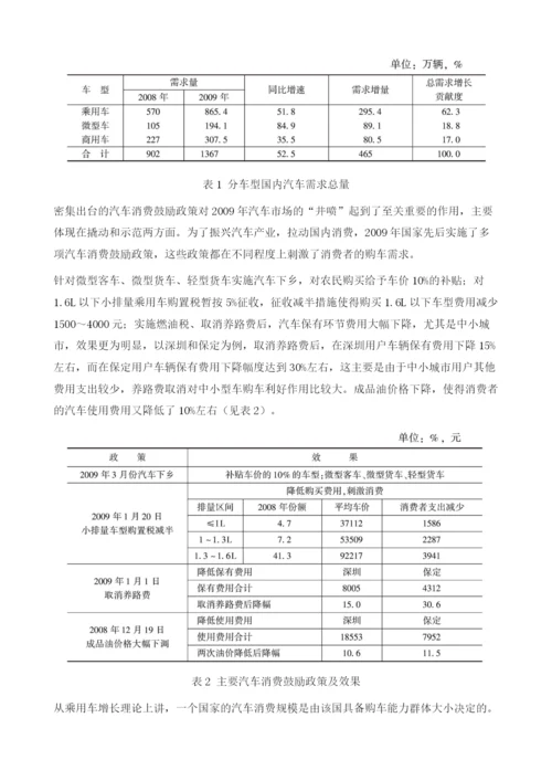 2009～汽车市场分析与预测.docx