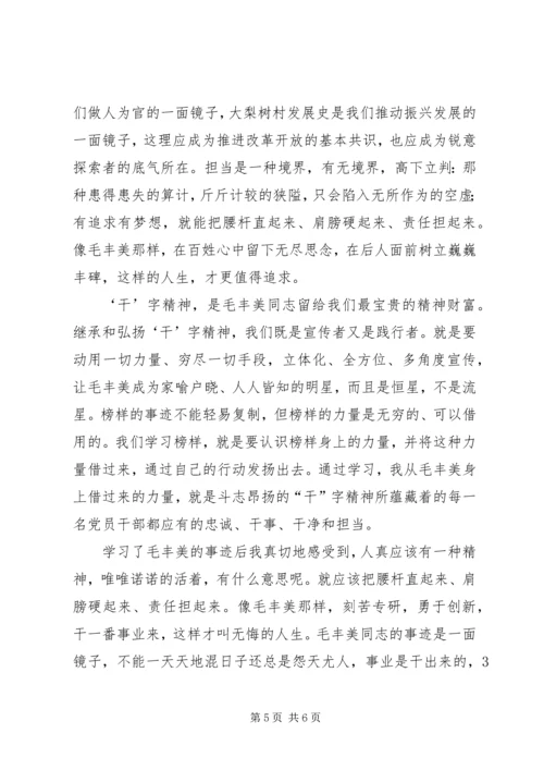 学习毛丰美事迹体会 (3).docx