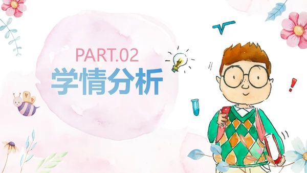 梦幻水彩清新教师教学说课PPT模板