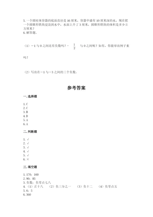 高州市六年级下册数学期末测试卷精品带答案.docx