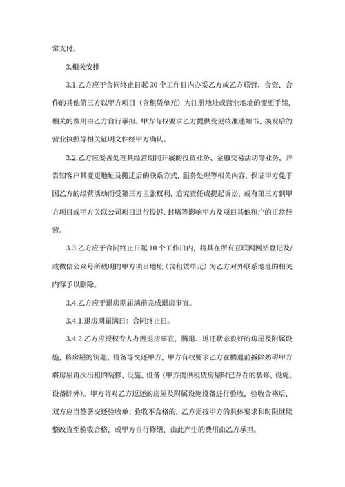 租赁合同终止协议书
