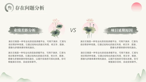 绿色中国风通用项目总结PPT模板