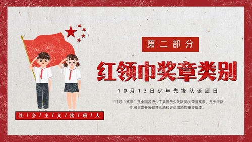 红色复古风少先队争章少年先锋队纪念日动态PPT建队日