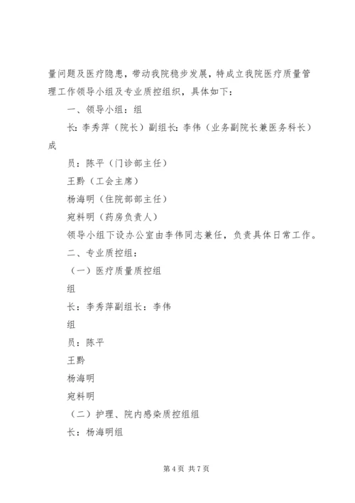 东成乡卫生院医疗质量管理领导小组及职责.docx