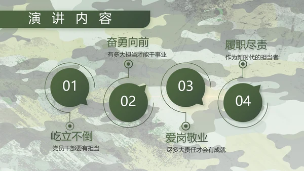迷彩风退伍老兵拥军计划动态PPT模板