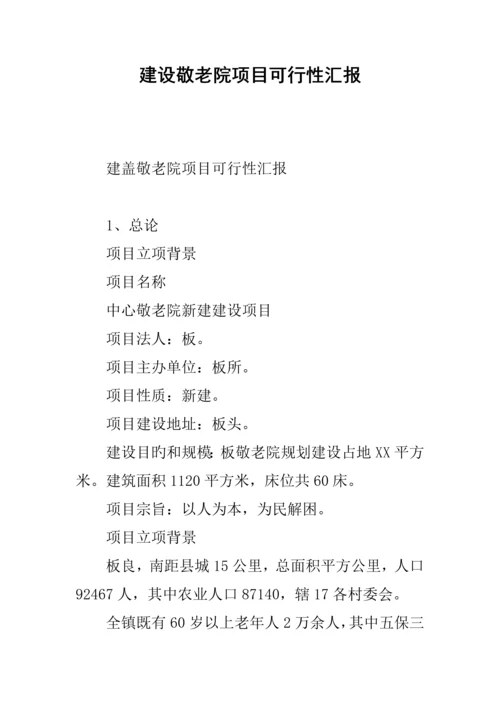 建设敬老院项目可行性报告.docx