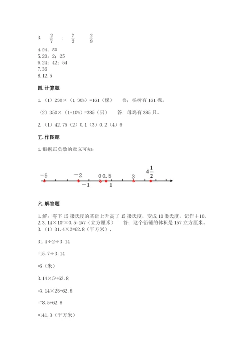 福田区六年级下册数学期末测试卷及答案1套.docx