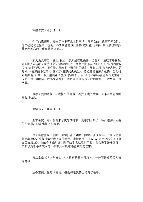 2022寒假作文大全-快乐的寒假作文300字左右5篇范文