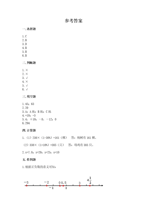 2023小学数学六年级下册期末考试卷带答案（综合题）