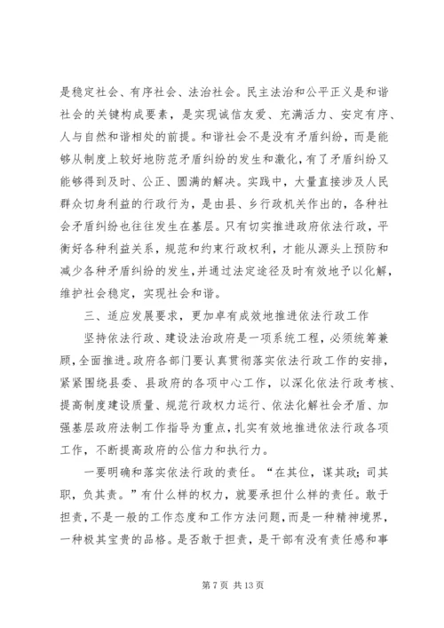 县委书记在依法行政动员会发言.docx