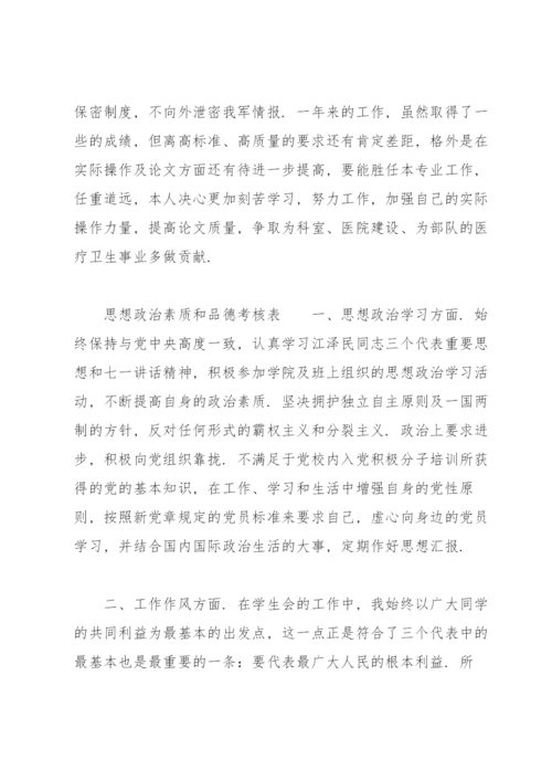 思想政治素质和品德考核表.docx