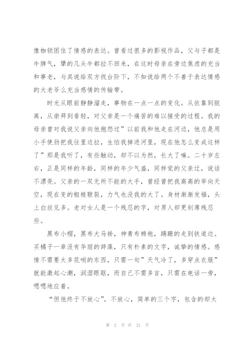 暑假背影阅读心得10篇.docx