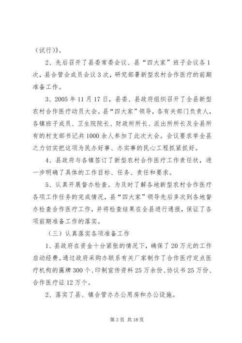 县新型农村合作医疗实施情况汇报 (8).docx