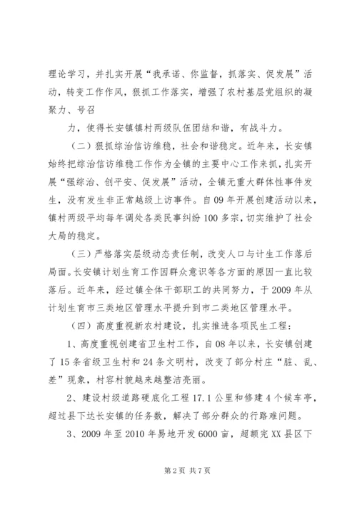 关于XX省XX县区长安镇的调研材料.docx