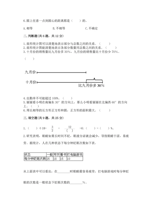 小学数学六年级上册期末测试卷及完整答案（夺冠系列）.docx