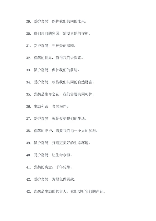 爱护喜鹊宣传标语