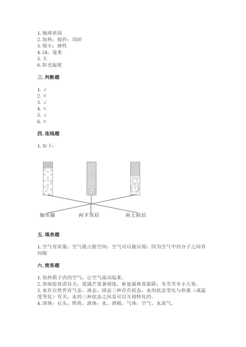 教科版三年级上册科学期末测试卷及完整答案1套.docx