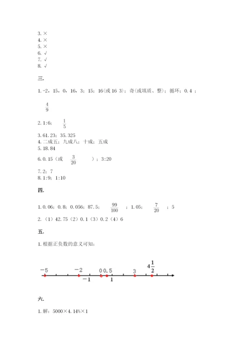小升初数学考前检测试题带答案（基础题）.docx
