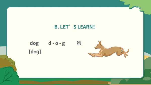 卡通动物英语《ANIMALS》教学课件PPT模板