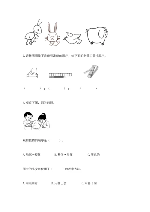 教科版一年级上册科学期末测试卷及参考答案（考试直接用）.docx