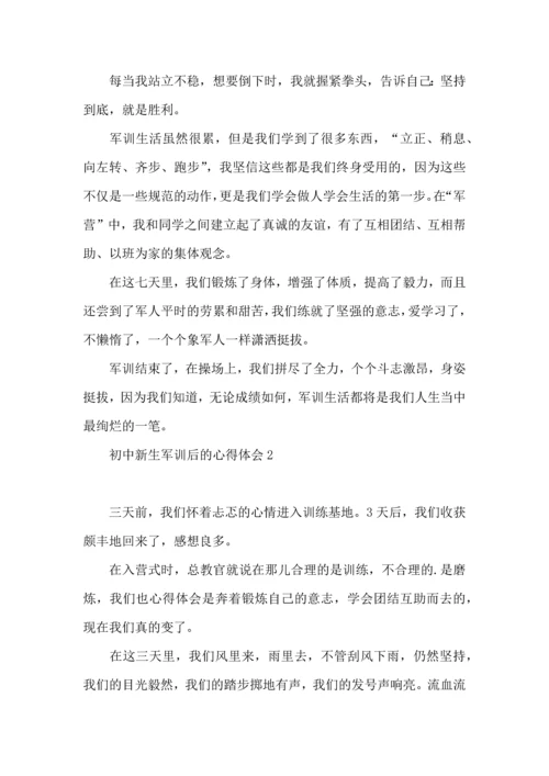 初中新生军训后的心得体会.docx