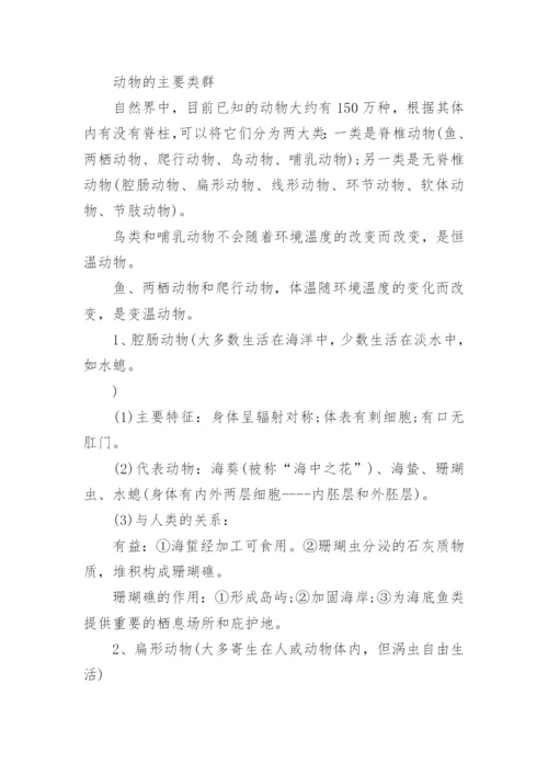 生物八年级上册知识点大全.docx