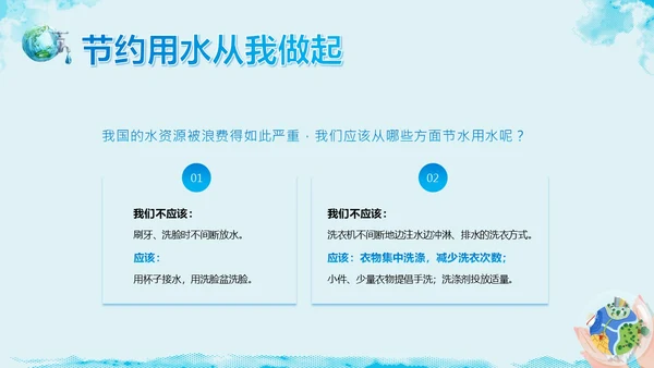 3月23日世界水日节约用水主题班会PPT课件