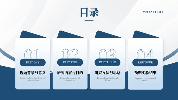 蓝色学院学术风文献汇报答辩PPT模板