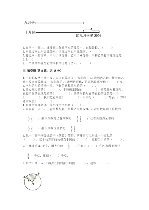 人教版六年级上册数学期末测试卷带答案（能力提升）.docx