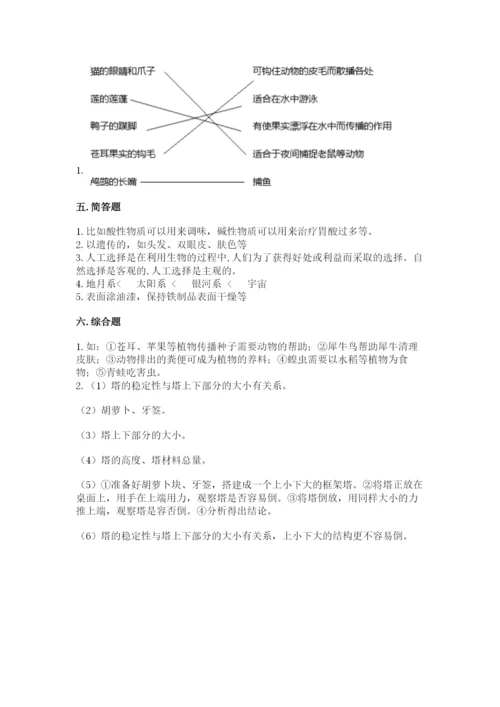 教科版六年级下册科学期末测试卷可打印.docx