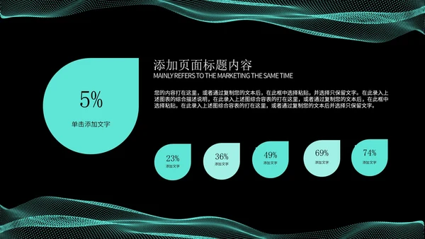 绿色简约风流线数据分析报告PPT模板