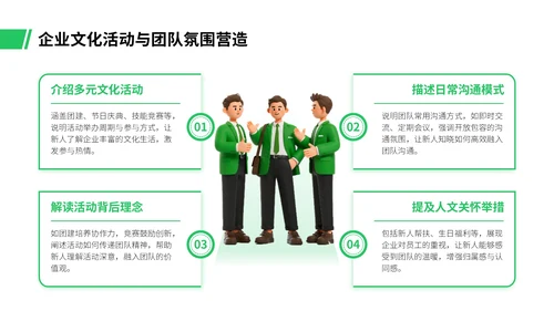 绿色插画风职场新人入职培训PPT模板