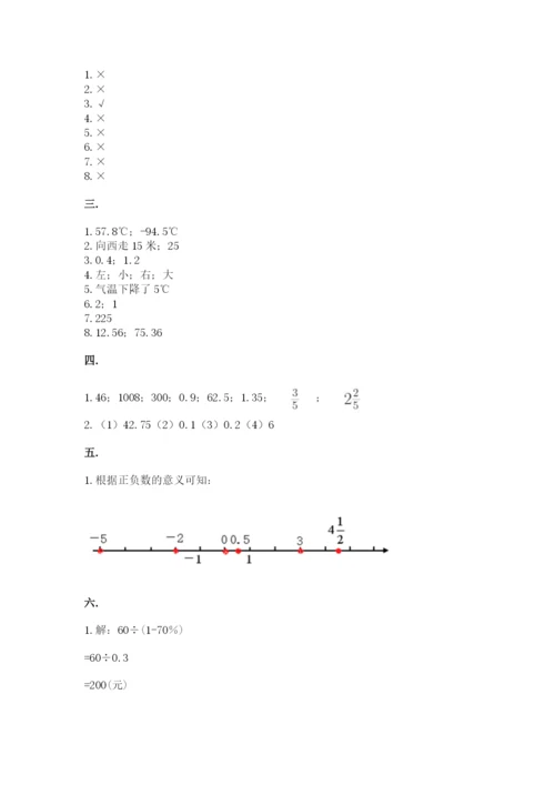 青岛版六年级数学下学期期末测试题及参考答案一套.docx