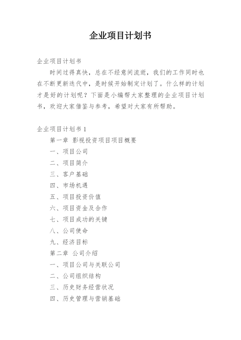 企业项目计划书.docx