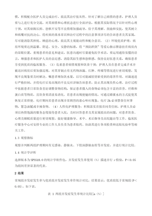 优质护理服务体系在恶性肿瘤护理管理中的应用效果观察.docx