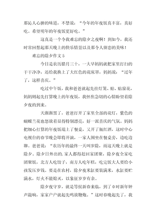 2023年难忘的除夕作文