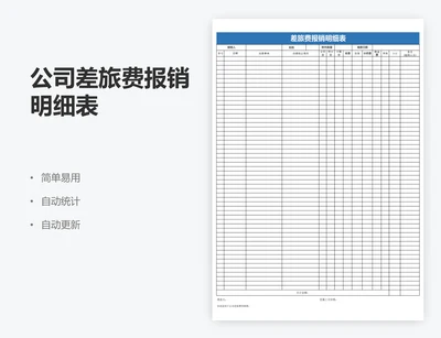 公司差旅费报销明细表