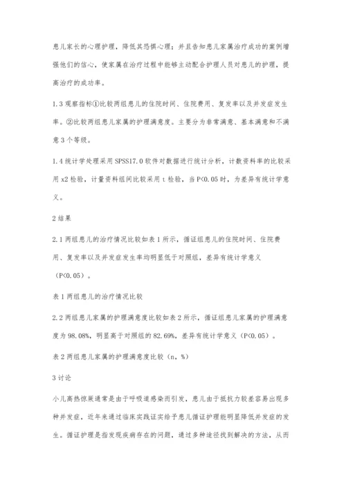 循证护理应用于小儿高热惊厥护理中的应用.docx