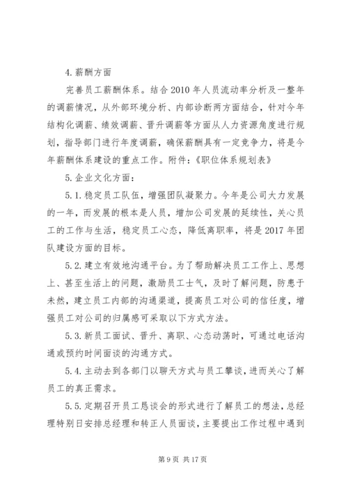 人力资源部某年度部门工作计划.docx