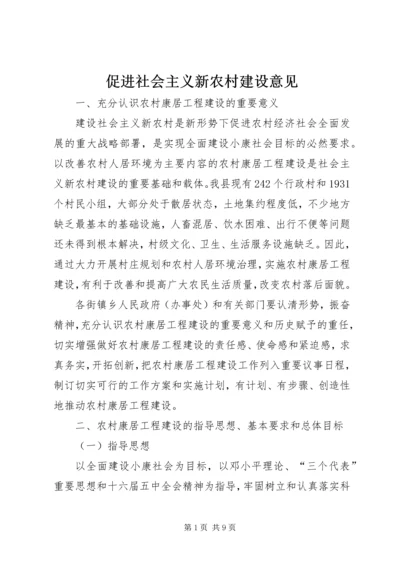 促进社会主义新农村建设意见.docx