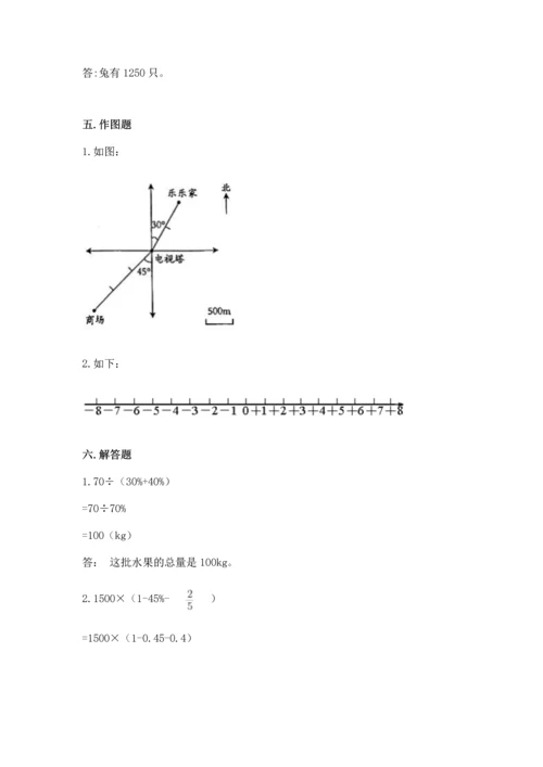 人教版六年级下册数学期末测试卷带答案（b卷）.docx