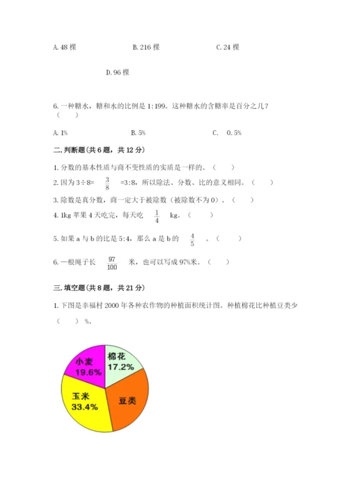 人教版六年级上册数学期末测试卷带答案（典型题）.docx