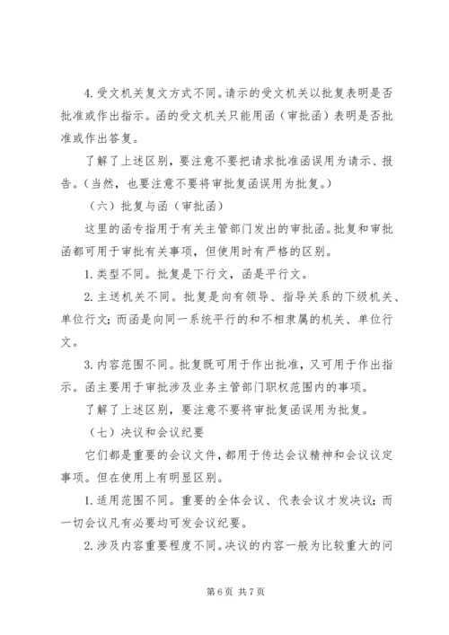 正确区分一些易混淆的党政机关常用公文文种 (2).docx