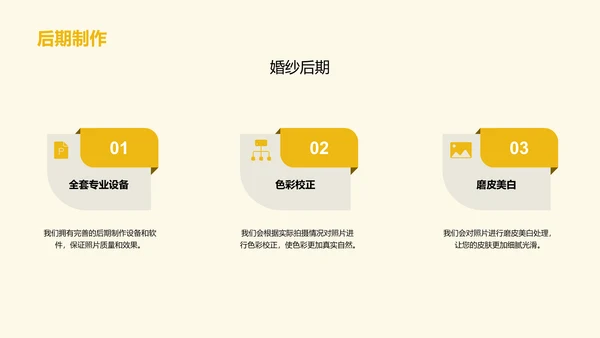 黄色简约婚纱摄影策划PPT模板
