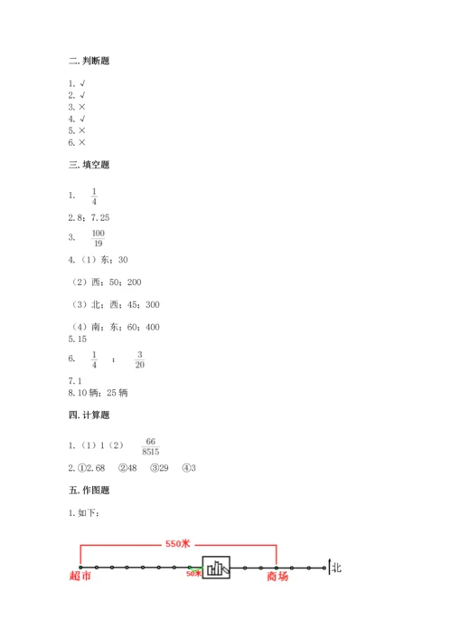 人教版六年级上册数学期中测试卷（全国通用）.docx